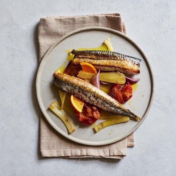Mallorcan Baked Mackerel with Slow Tomato, Fennel and Orange