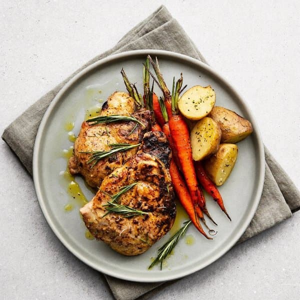 Roasted Chicken Thighs with Carrots and Potatoes
