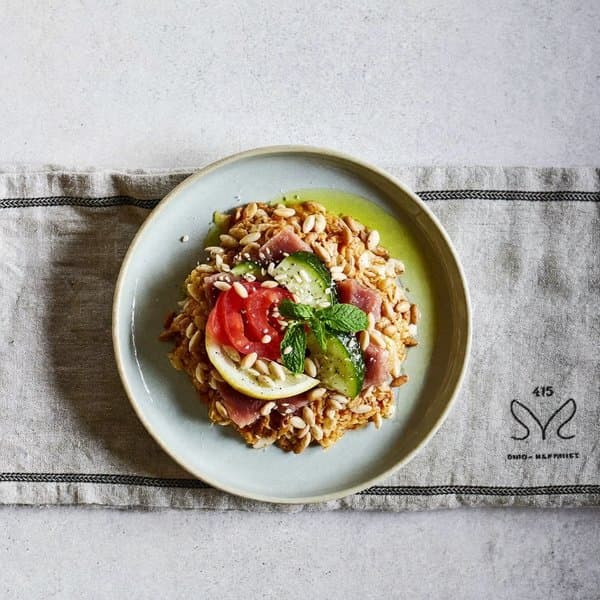 Cypriot Tuna and Sunflower Seed Mezze with Tomato, Cucumber and Mint