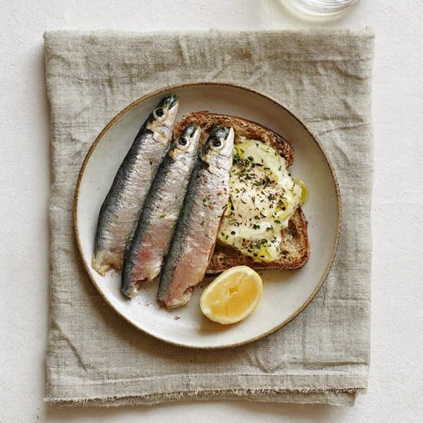 Marchigian Sardine and Soft-Egg Breakfast with Lemon-Fennel and Olive Oil Toast