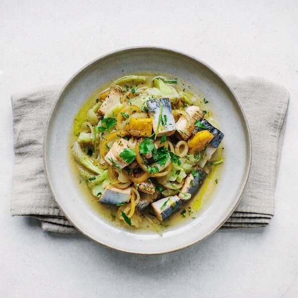Asturian Mackerel and Cabbage Stew with Cider-Glazed Onions