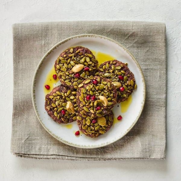 Levantine Pumpkin Seed and Beef Hashweh Bites with Mint and Pomegranate