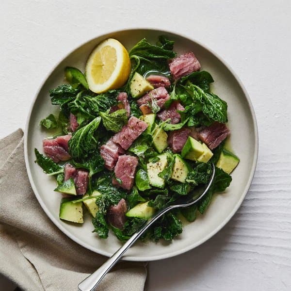 Tuna Salad Bowl with Greens and Olive Oil