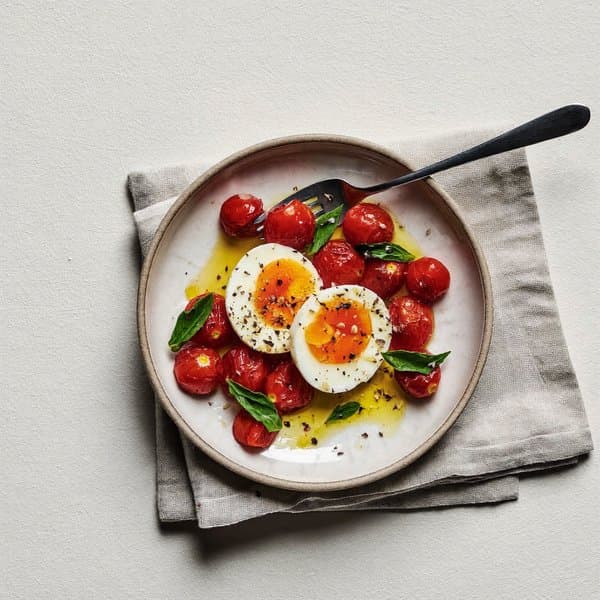 Hard-Boiled Egg with Cherry Tomatoes
