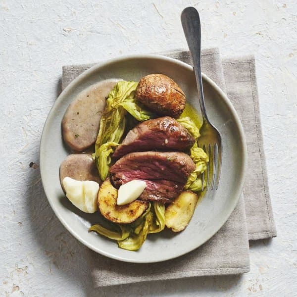 Slow-Braised Beef Chuck with Sweet Potato, Cabbage and Bone Broth