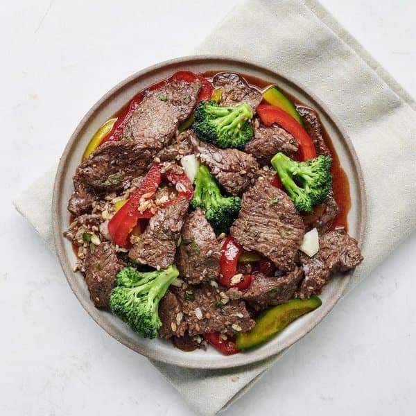 Beef and Vegetable Stir-Fry with Brown Rice