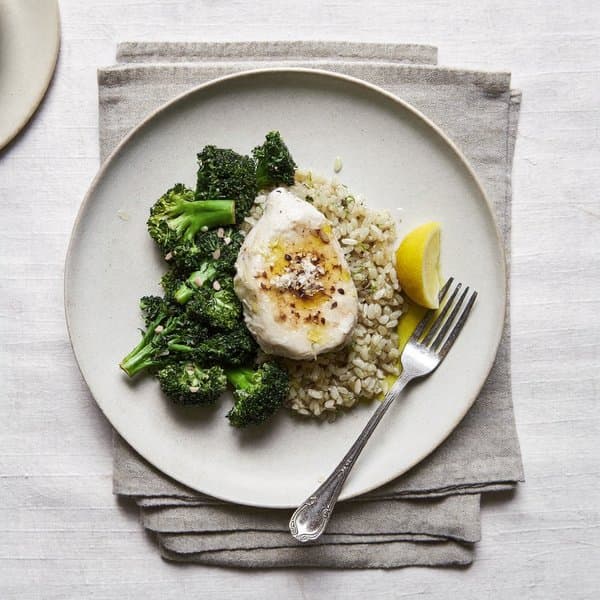 Grilled Chicken with Steamed Broccoli and Brown Rice